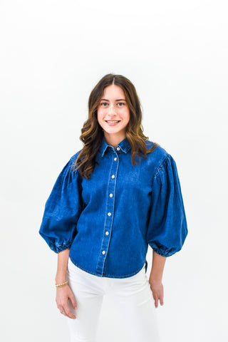 Delectable Denim Button Up Top