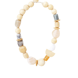 Wood & Multi Shape Stone Necklace