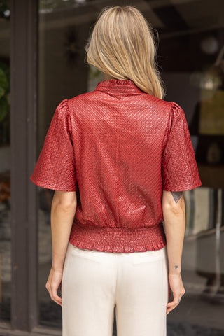 Merlot Mode Textured Top