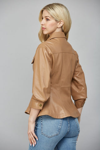 Flare Enough Faux Leather Peplum Jacket