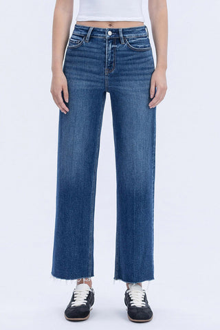 Flying Monkey High Rise Trouser Press Wide Leg Jeans