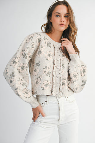 Buttoned Up Blossoms Sweater Cardigan
