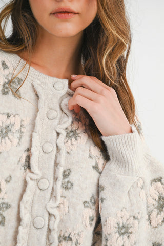 Buttoned Up Blossoms Sweater Cardigan