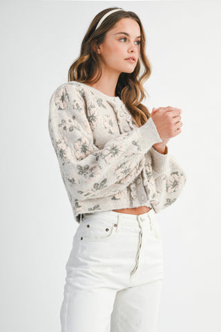 Buttoned Up Blossoms Sweater Cardigan