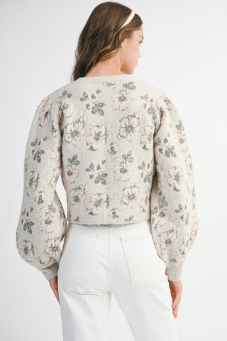 Buttoned Up Blossoms Sweater Cardigan