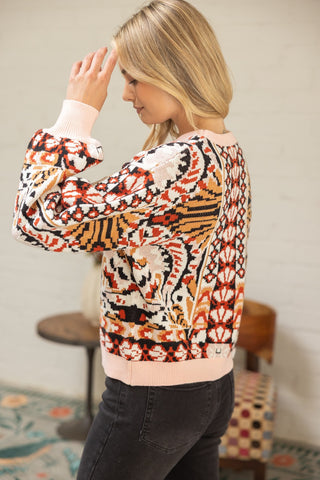 All The Right Hues Printed Sweater