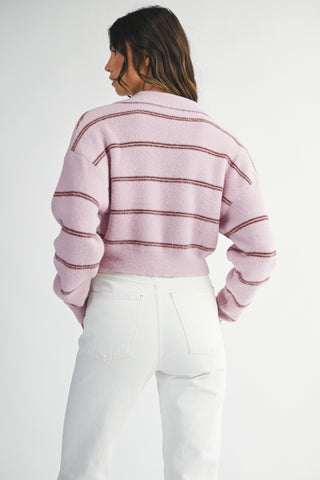 Stripe Please Collared Sweater