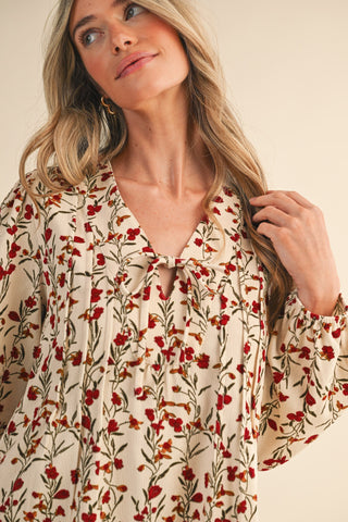 Cordially Yours Floral Corduroy Dress