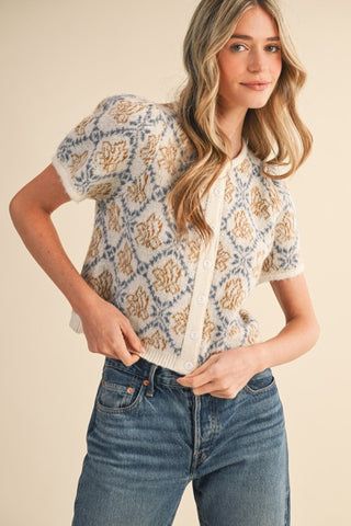 The Button Blossom Beauty Sweater Cardigan