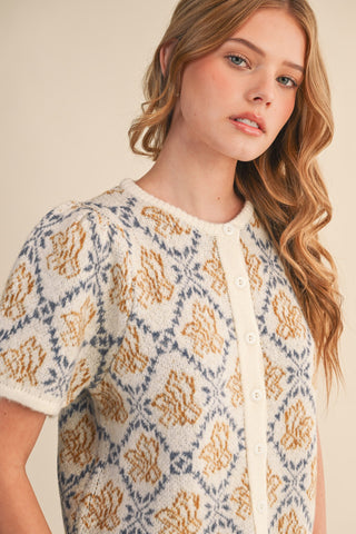 The Button Blossom Beauty Sweater Cardigan