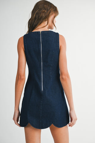 Denim Dazzle Scallop Hem Dress