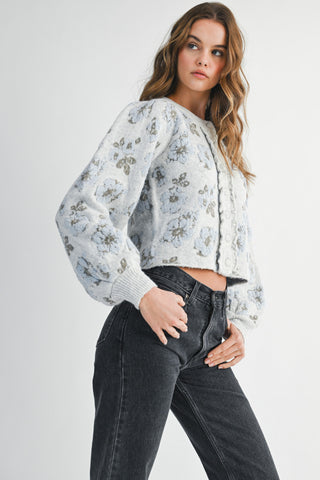 Buttoned Up Blossoms Sweater Cardigan