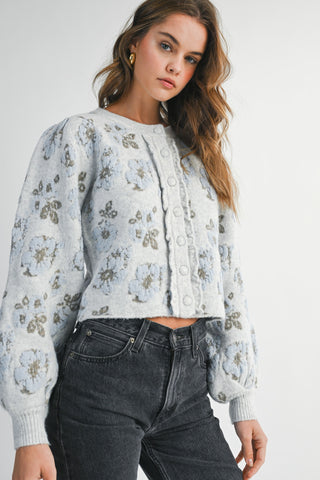 Buttoned Up Blossoms Sweater Cardigan