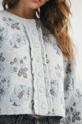 Buttoned Up Blossoms Sweater Cardigan