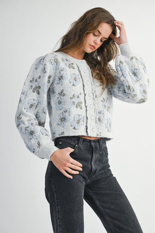 Buttoned Up Blossoms Sweater Cardigan
