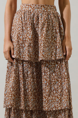 Floral Flow Tiered Maxi Skirt