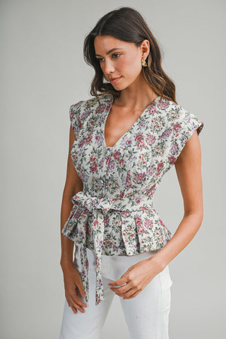 Petal Peplum Floral Top