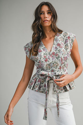 Petal Peplum Floral Top
