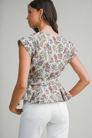 Petal Peplum Floral Top