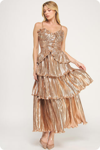 Strike it Rich Layered Midi Dress