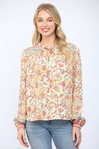 Bloom Service Tie Neck Top