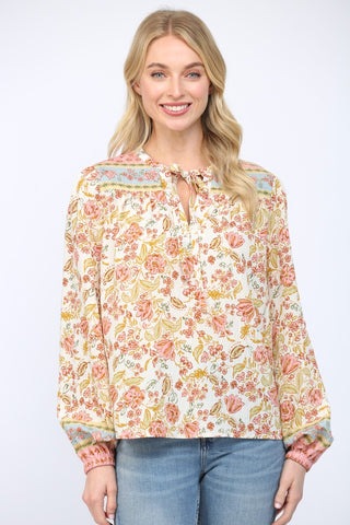 Bloom Service Tie Neck Top