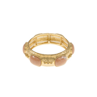 Square Colored Stone Station Bracelet