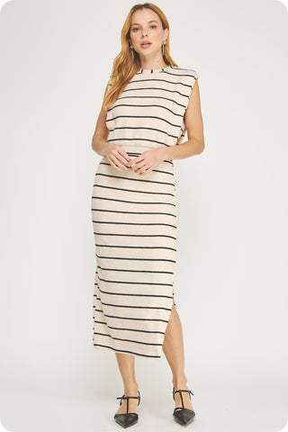 Stripe Expectations Knit Midi Dress