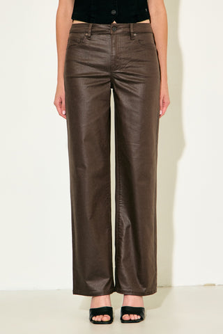 Hidden Ella Brown Coated Straight Leg Jeans