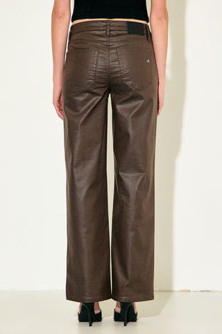Hidden Ella Brown Coated Straight Leg Jeans