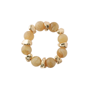 Marble Ball and Metal Nugget Bracelet
