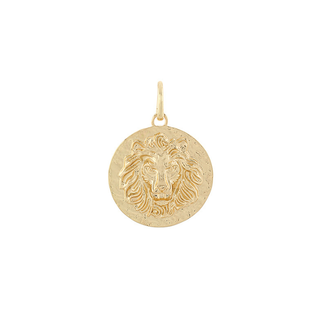 Lion Head Embossed Metal Pendant