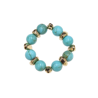 Marble Ball and Metal Nugget Bracelet