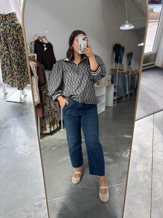Zip The Day Away Floral Top