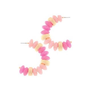 Color Rondelle Shape Beads Hoops