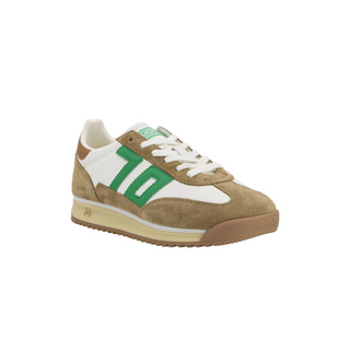 Back 70 Jogger M in White Camel Green Sneakers