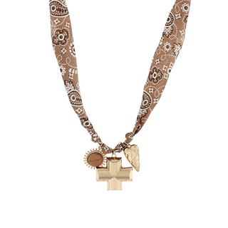 Bold Cross Charm Scarf Necklace