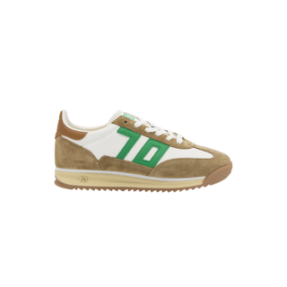 Back 70 Jogger M in White Camel Green Sneakers