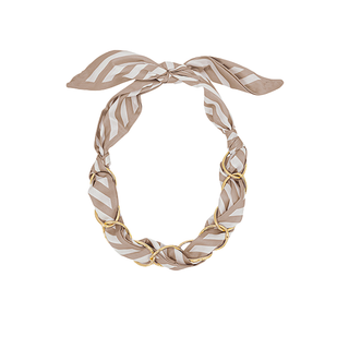 Stripe Pattern Multi Link Scarf Necklace Set