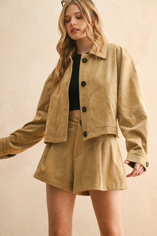 Suede Behavior Cropped Jacket