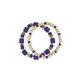 2 Row Tube and Metal Bracelet