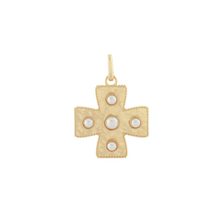 45mm Hammered Cross Stone Pendant