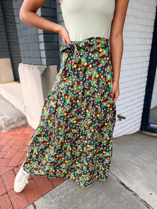 Karlie Floral Tie Maxi Skirt