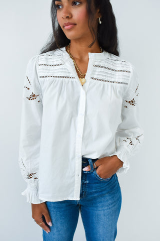 All White Then Lace Top