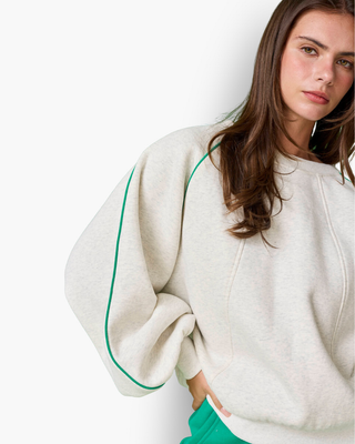 A Pop Of Piping Crewneck Sweatshirt