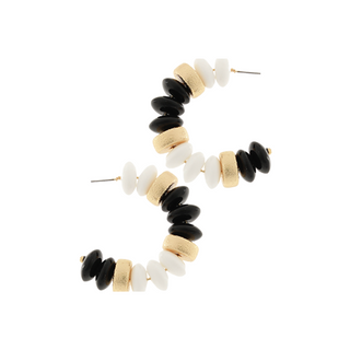 Color Rondelle Shape Beads Hoops
