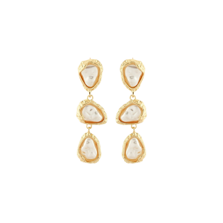 3 Tier Shape Pearl Earrings