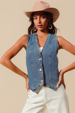 Country Cool Washed Denim Vest