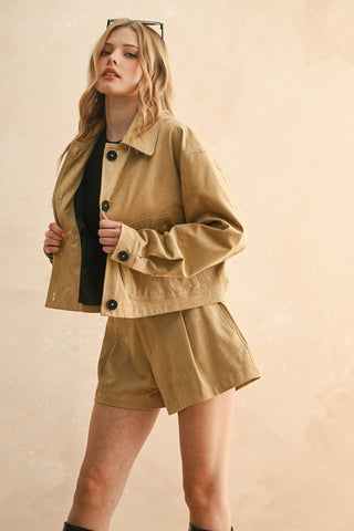 Suede Behavior Cropped Jacket