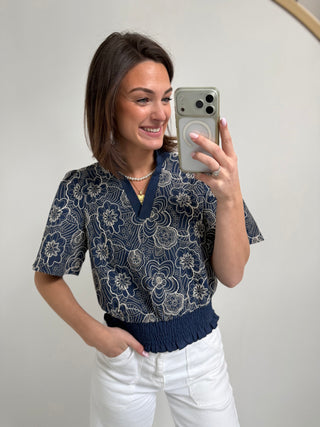 Thread Lightly Floral Embroidered Top